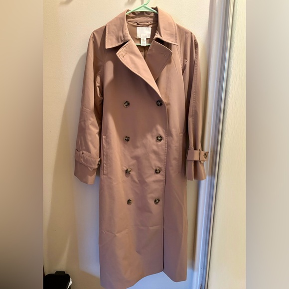 H&M Beige Double-Breasted Trench Coat - Picture 2 of 4